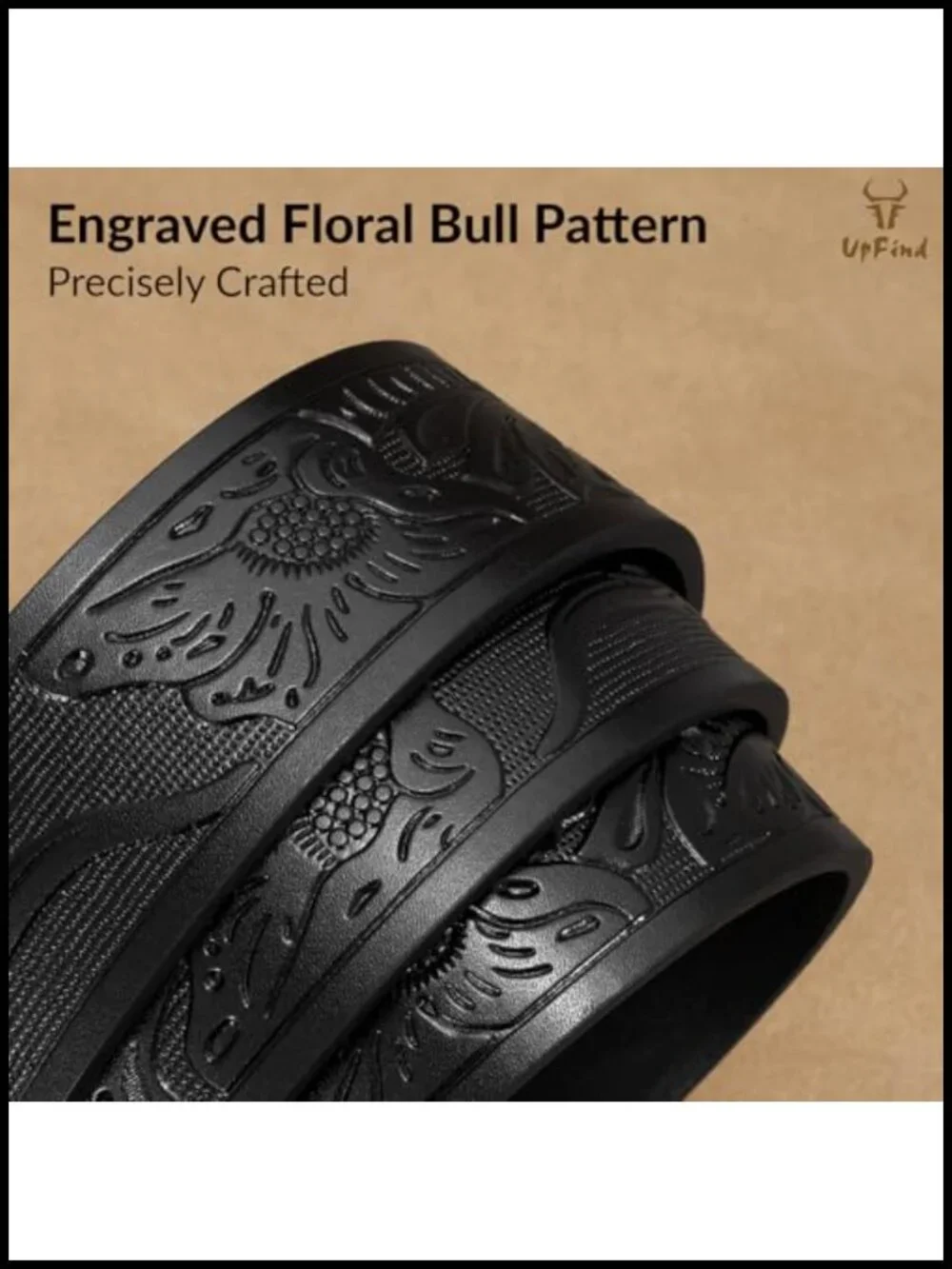 Faux Leather Western Belt Detachable Initial Buckle Men Women